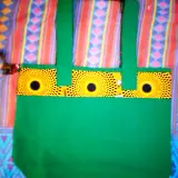 Colour-Block Canvas Tote — Green