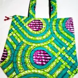 Kitenge Shopping Tote — Lagoon